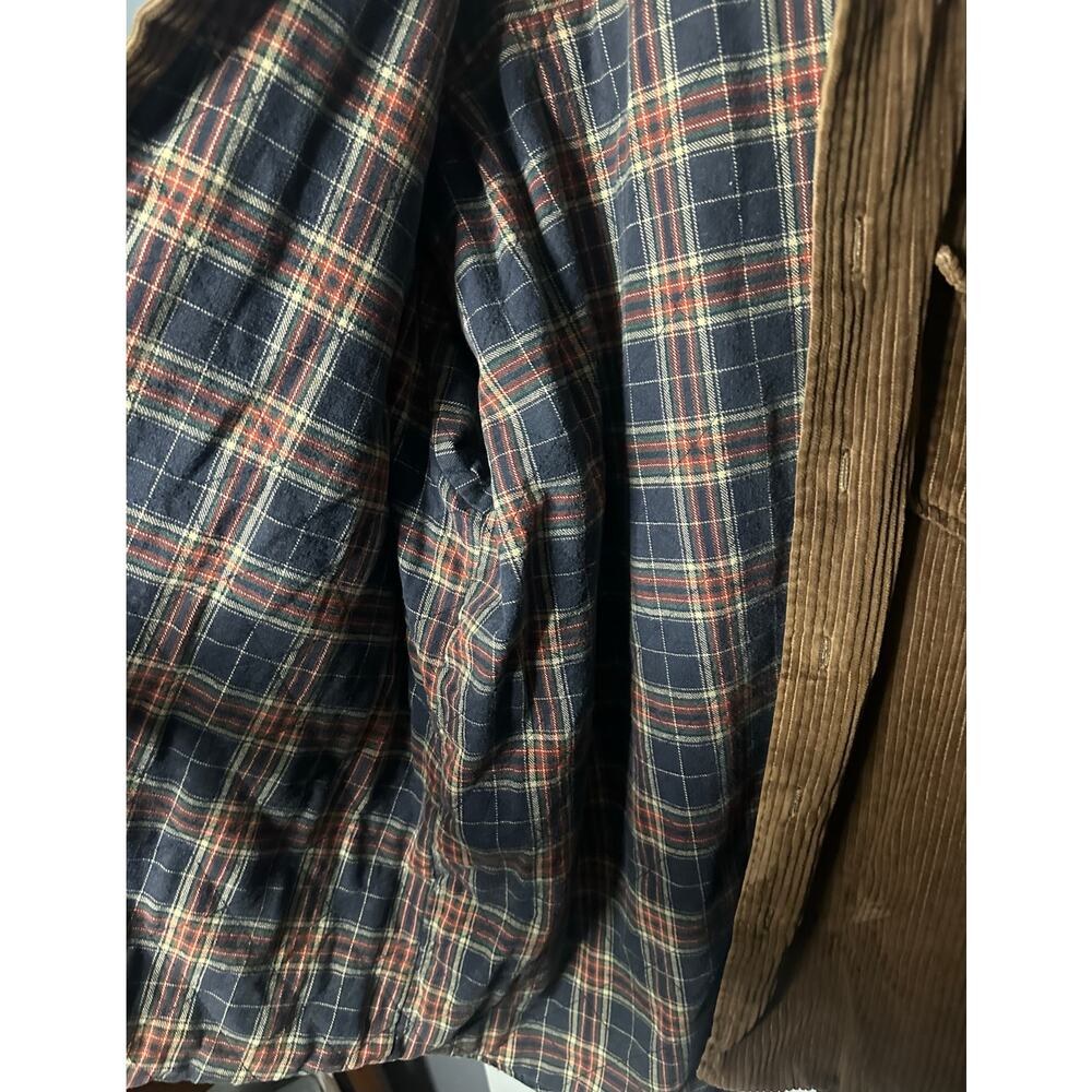 Vintage J.Crew Flannel Lined Corduroy Jacket Size Extra Large Brown - Picture 4 of 7